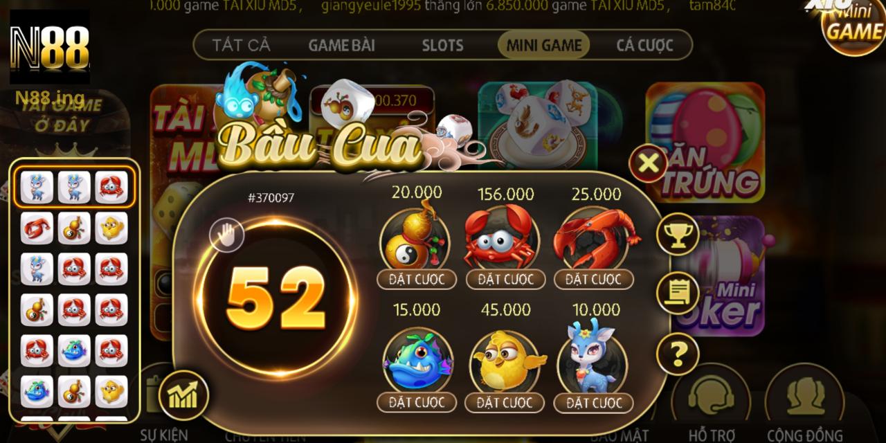 Bầu Cua Tại Sảnh Game Hot N88