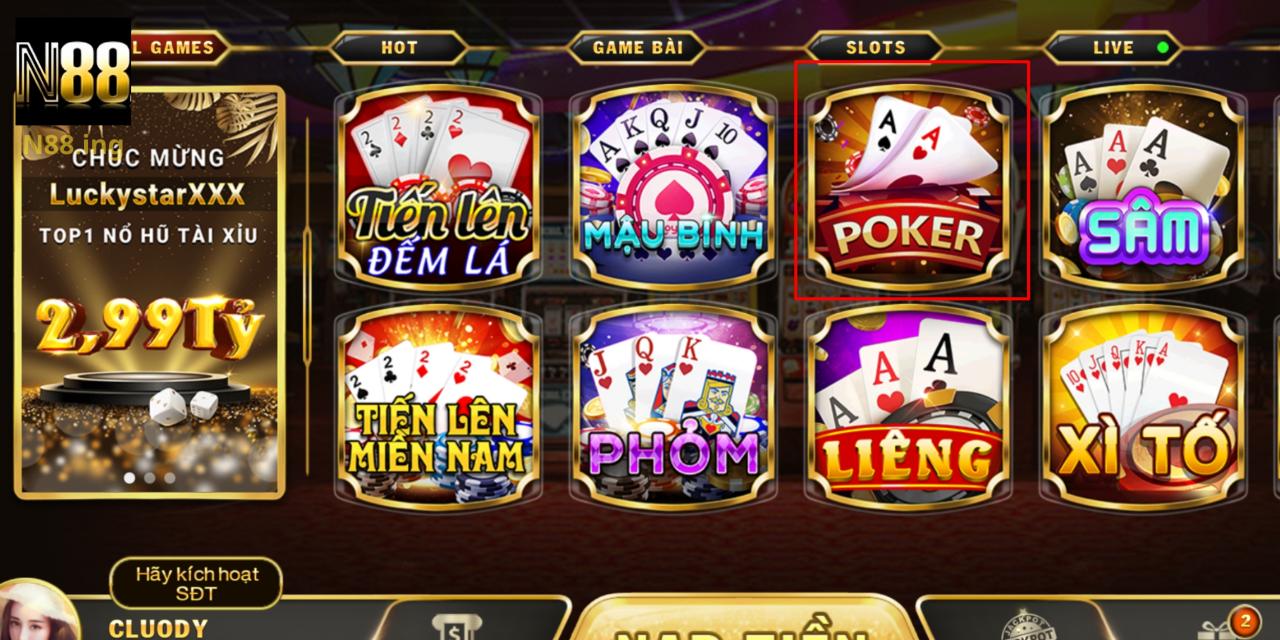 Trò chơi Poker tại trang chơi N88